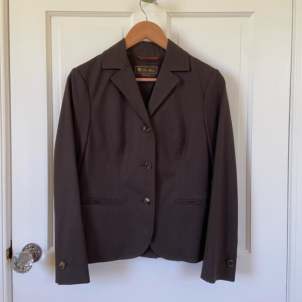 Loro Piana Vintage Virgin Wool Light Brown Blazer & Garment Bag Made in Italy 6